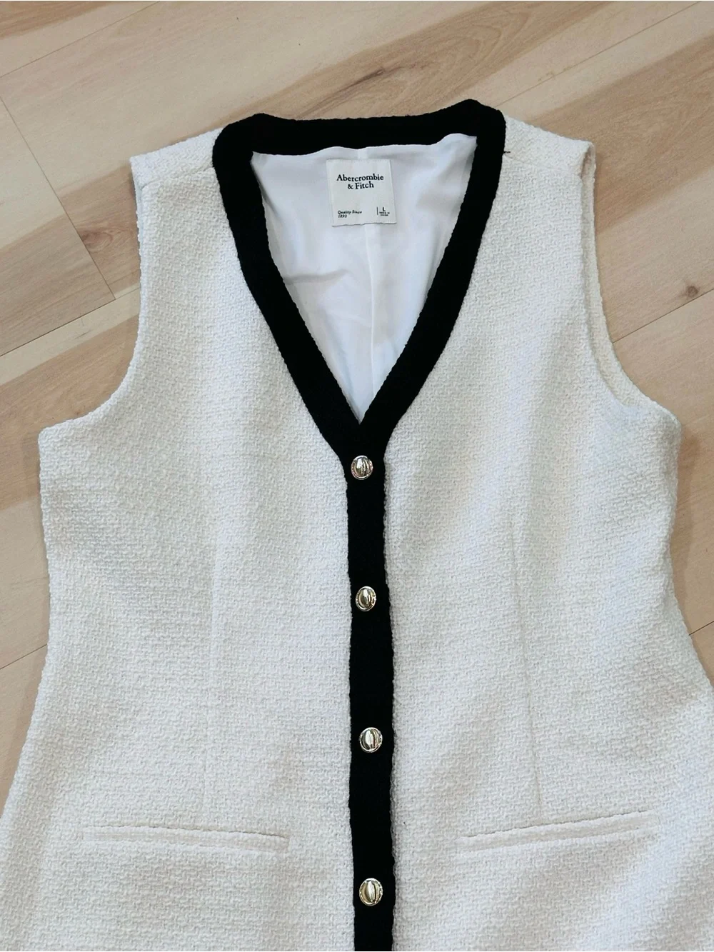 Abercrombie & Fitch The A&F Mara Tweed Mini Dress Sz L Vintage inspired Business - Picture 7 of 12